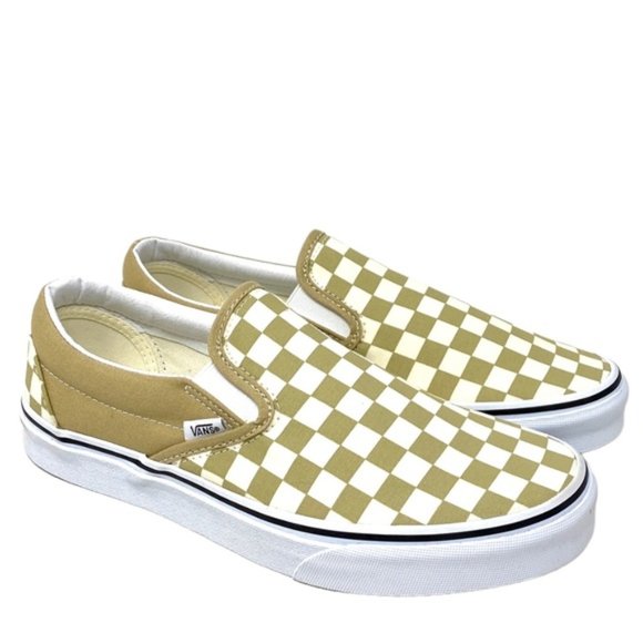 VANS Classic Slip On Shoes Check Taupe Men’s Canvas Size Sneakers VN0A5AO8YUU - Picture 3 of 10